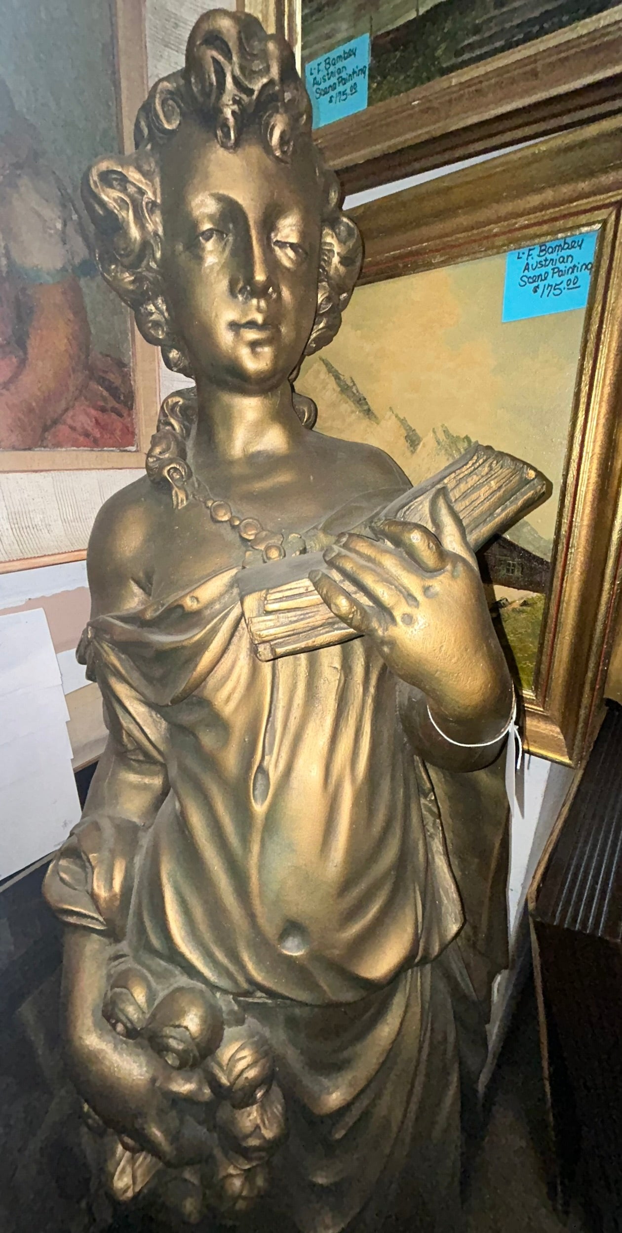 LARGE INTERIOR STATUES FROM EARLY ILLINOIS PERFORMING ARTS THEATER