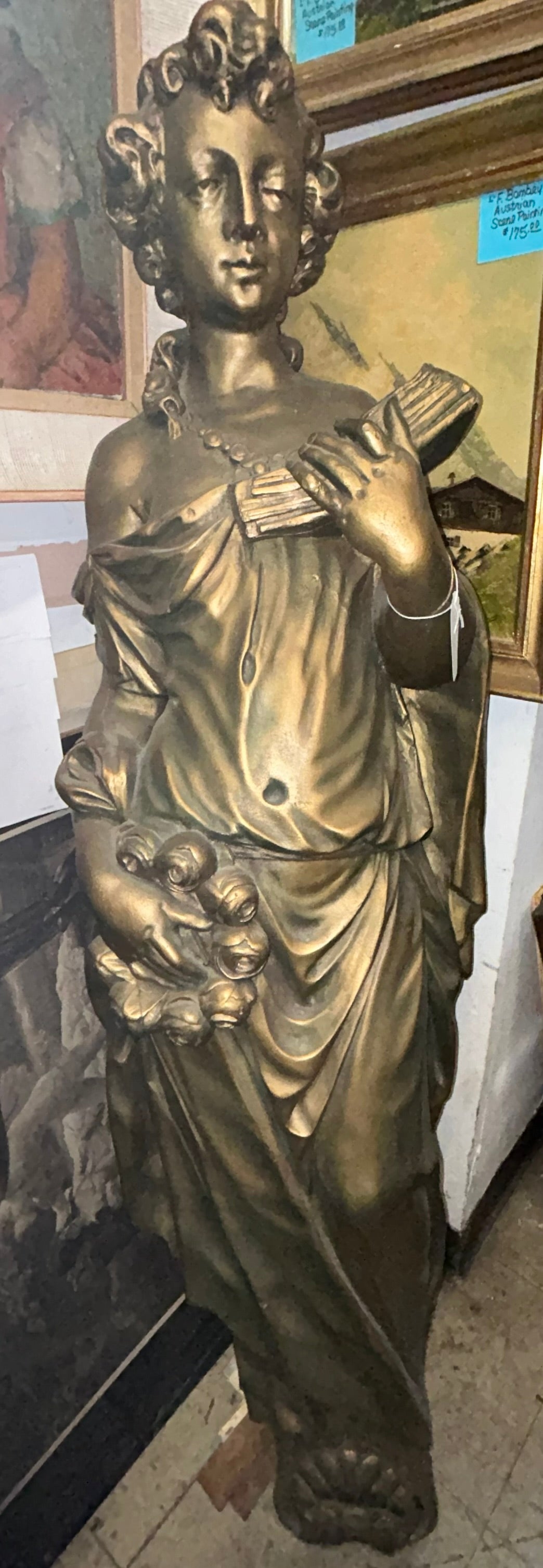 LARGE INTERIOR STATUES FROM EARLY ILLINOIS PERFORMING ARTS THEATER