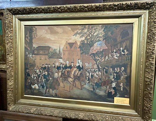 WAHINGTON's TRIUMPHAL ENTRY INTO NEW YORK CITY PRINT PUBLISHED IN 1860's