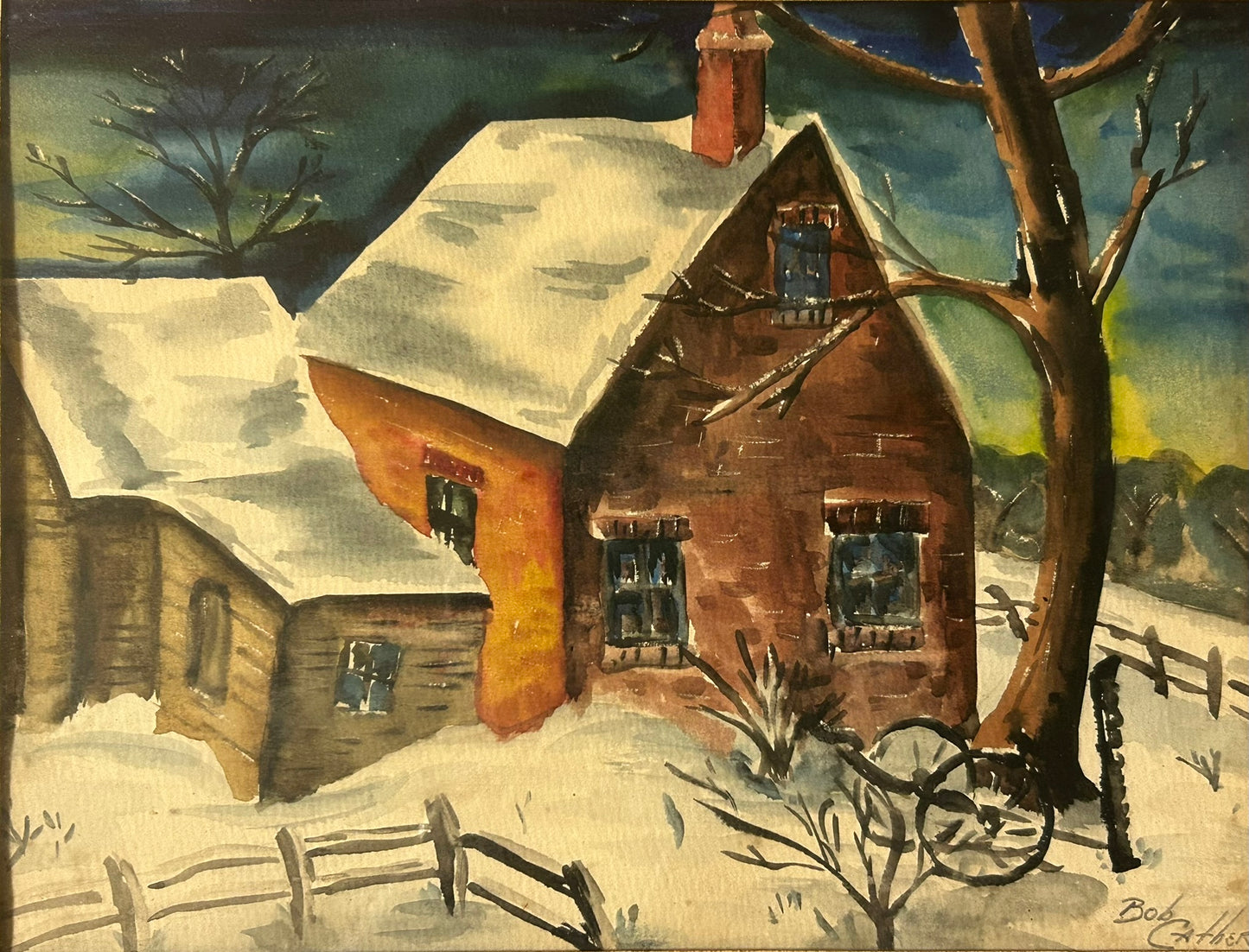 LINCOLN NEBRASKA ARTIST BOB CATHER WATERCOLOR