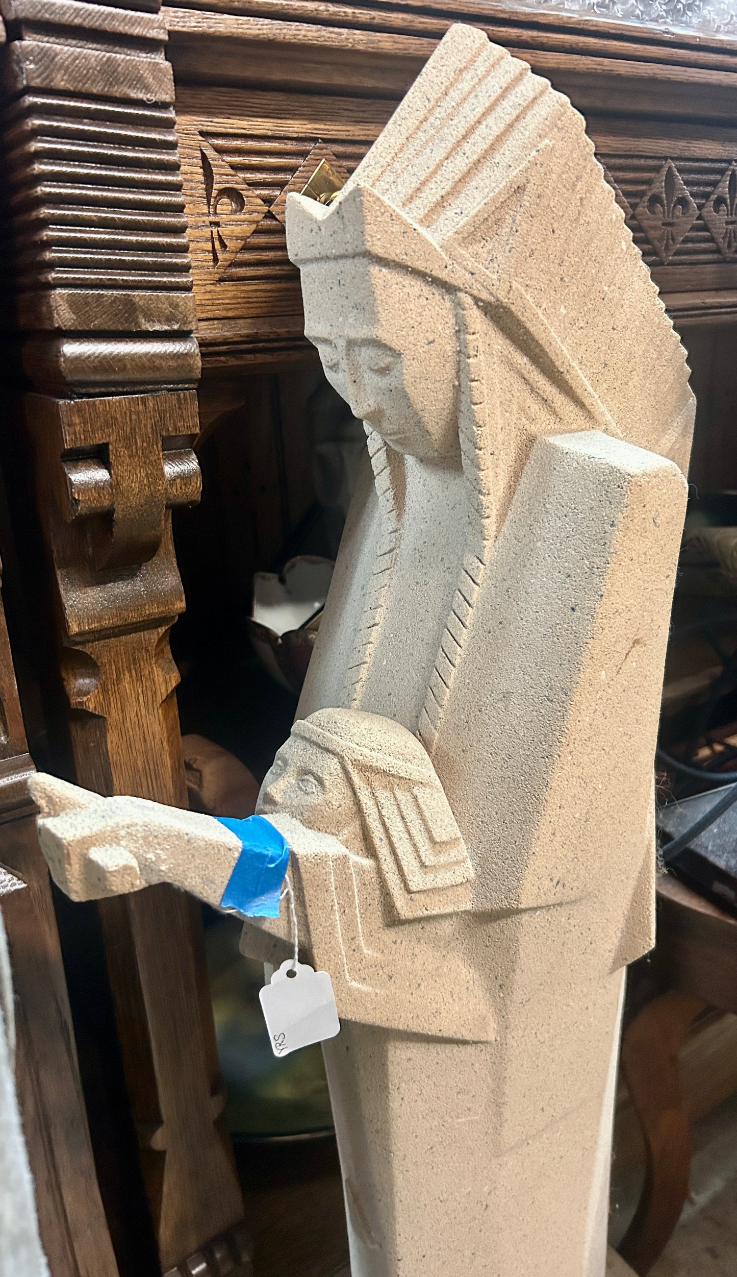 FRANK LLOYD WRIGHT DESIGN NAKOMIS SANDSTONE SCULPTURE