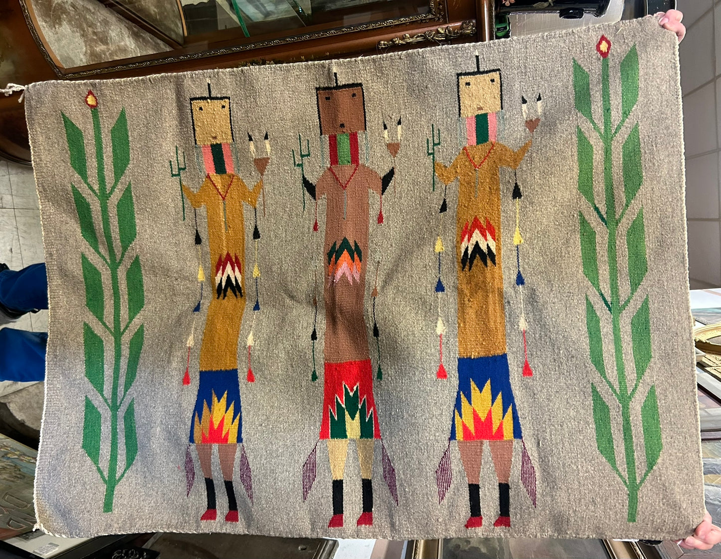 NAVAJO RUG WITH YEI FIGURES