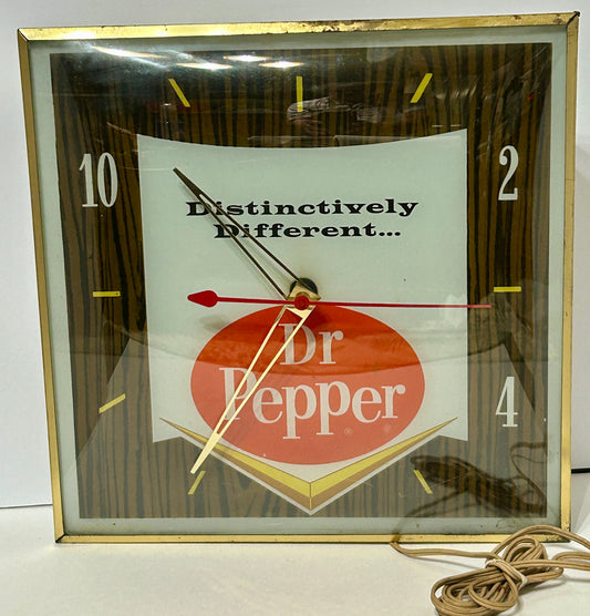 DR. PEPPER ELECTRIC ADVERTISING CLOCK BY PAM CO.