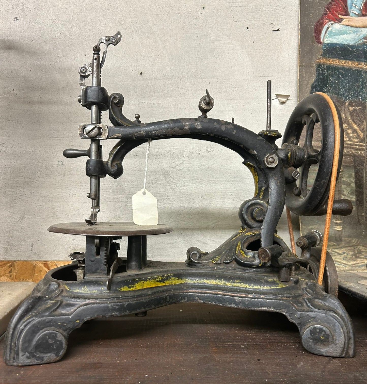 EARLY SEWING MACHINE 1800's WITH FANCY DECORATION