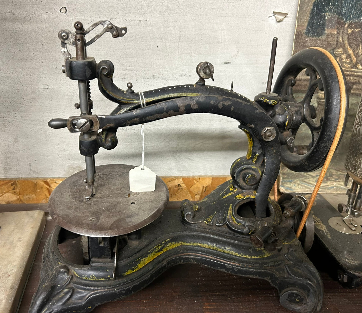 EARLY SEWING MACHINE 1800's WITH FANCY DECORATION