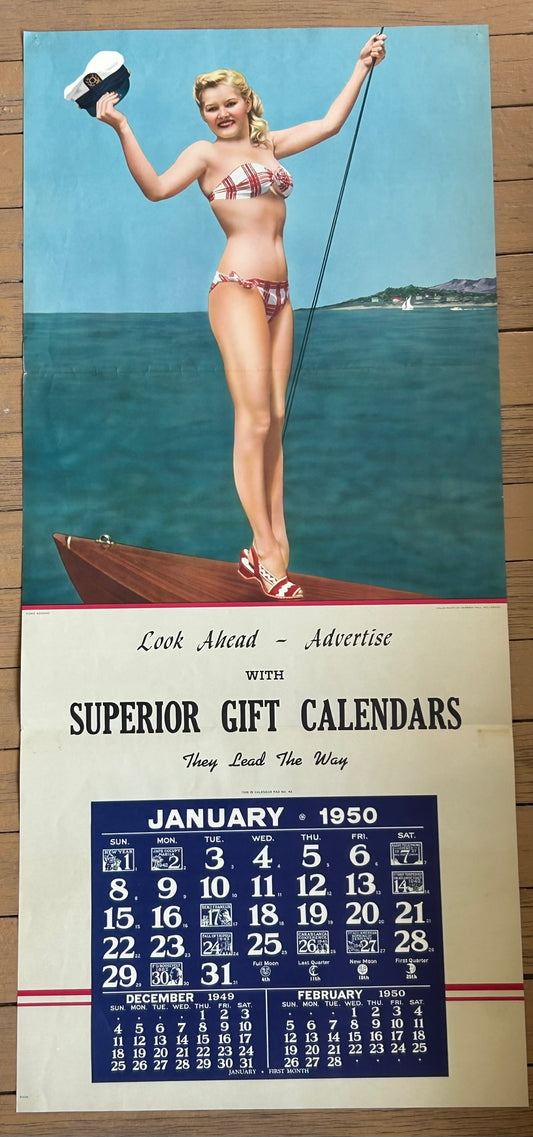 1950 CALENDAR OF GIRL IN BIKINI