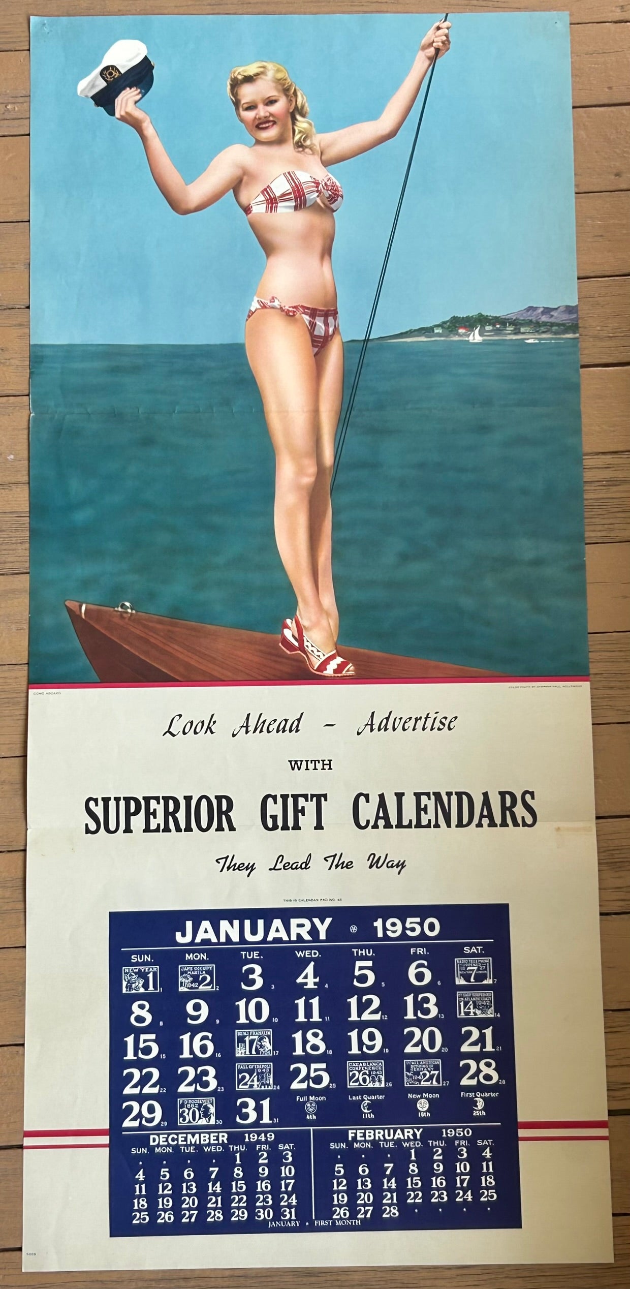 1950 CALENDAR OF GIRL IN BIKINI