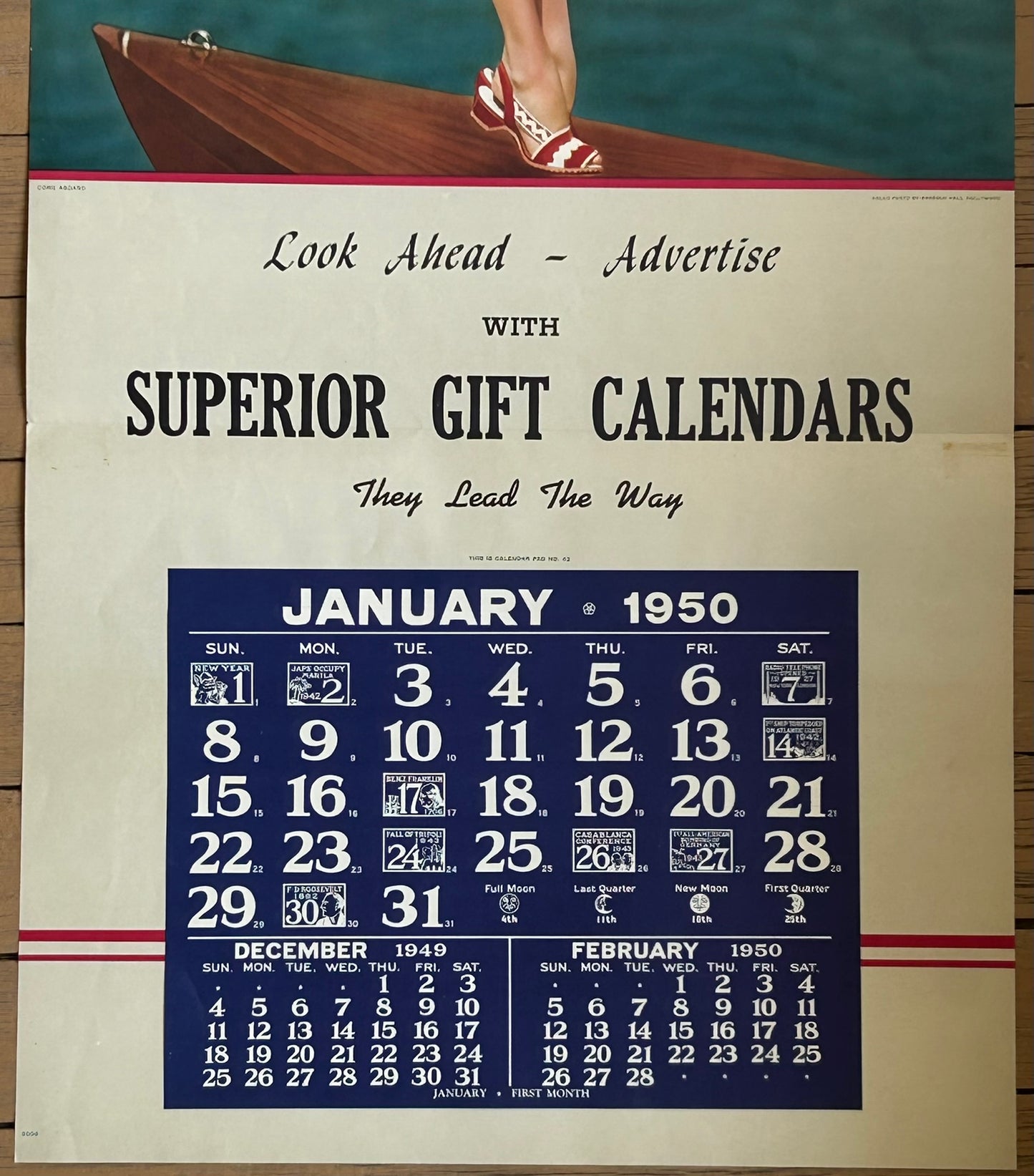 1950 CALENDAR OF GIRL IN BIKINI