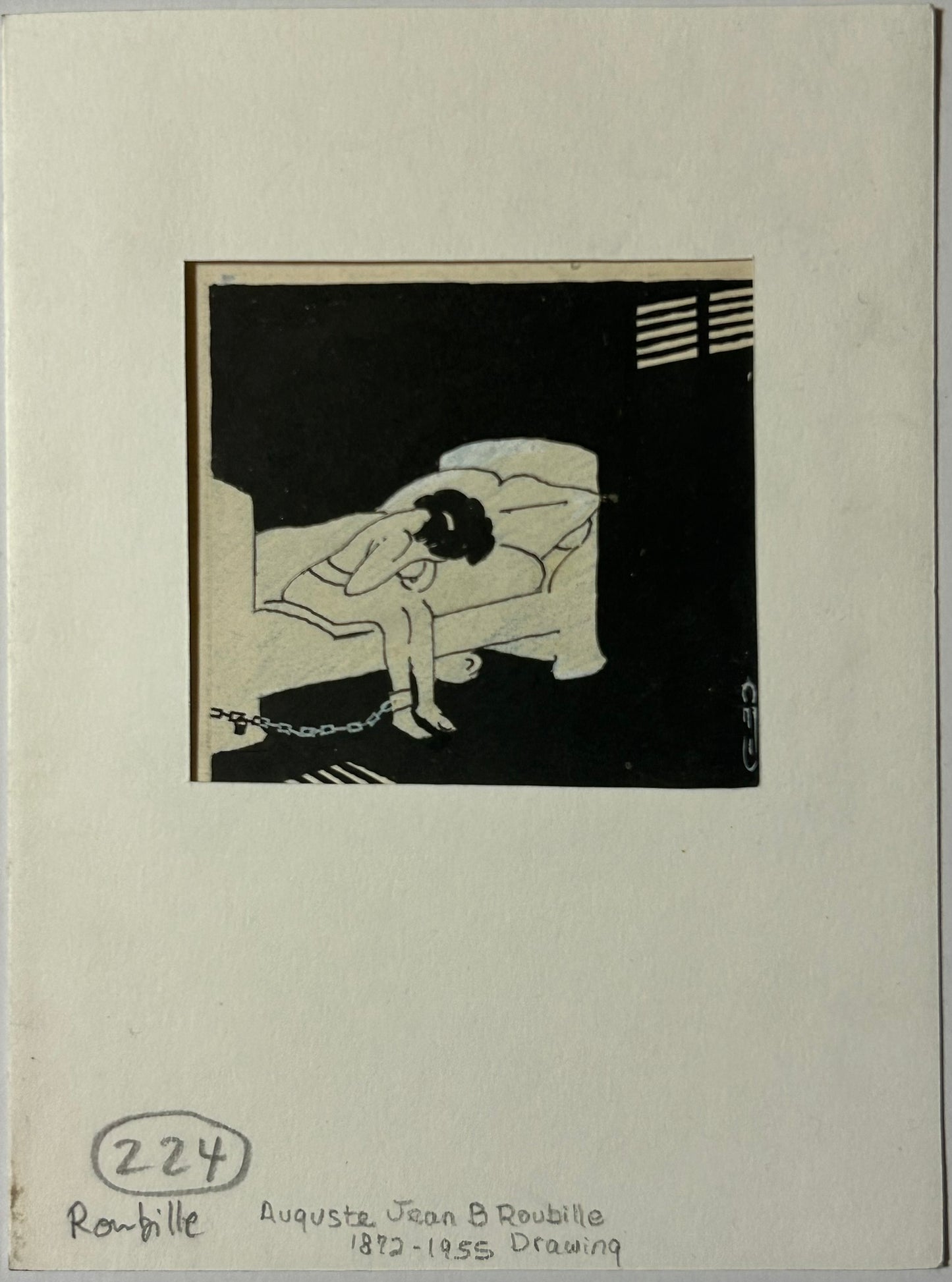 AUGUSTE JEAN B. ROUBILLE 1872-1955 FRENCH DRAWING