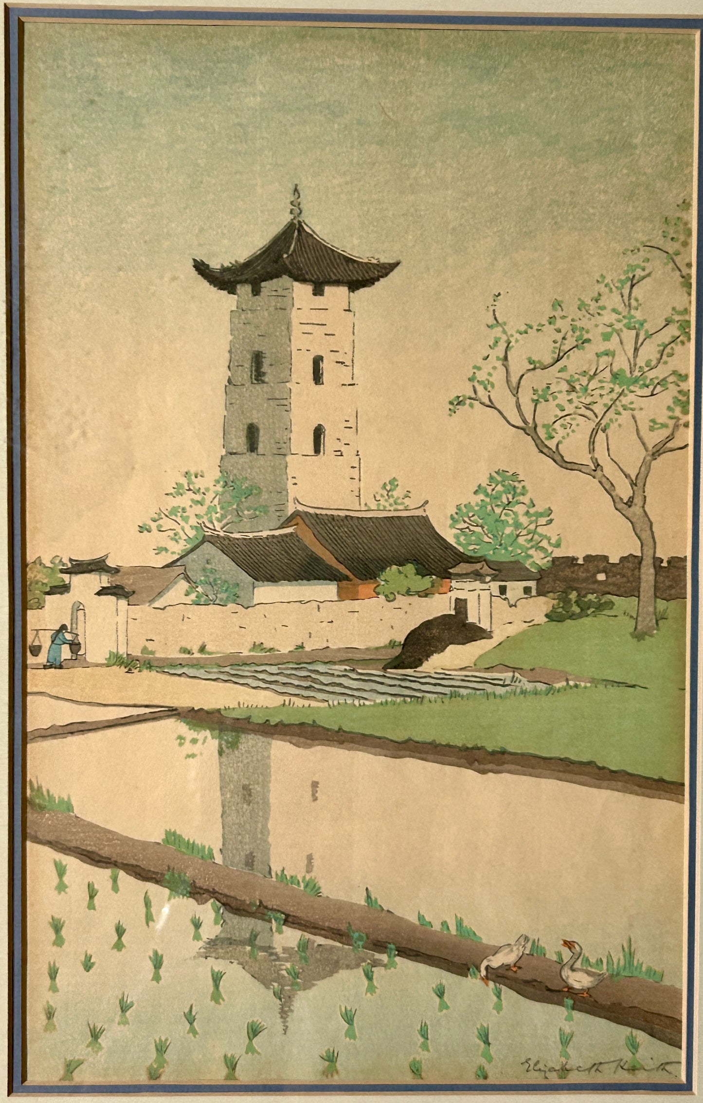 ELIZABETH KEITH 1887-1956 SCOTTISH ARTIST WOODBLOCK