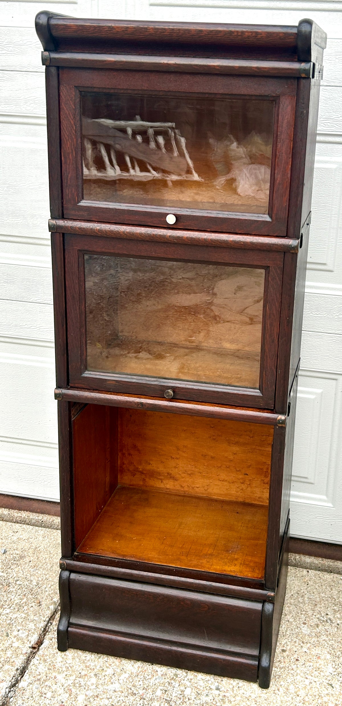 ANTIQUE RARE I/2 SIZE BARRISTER MACEY OAK STACK BOOKCASE