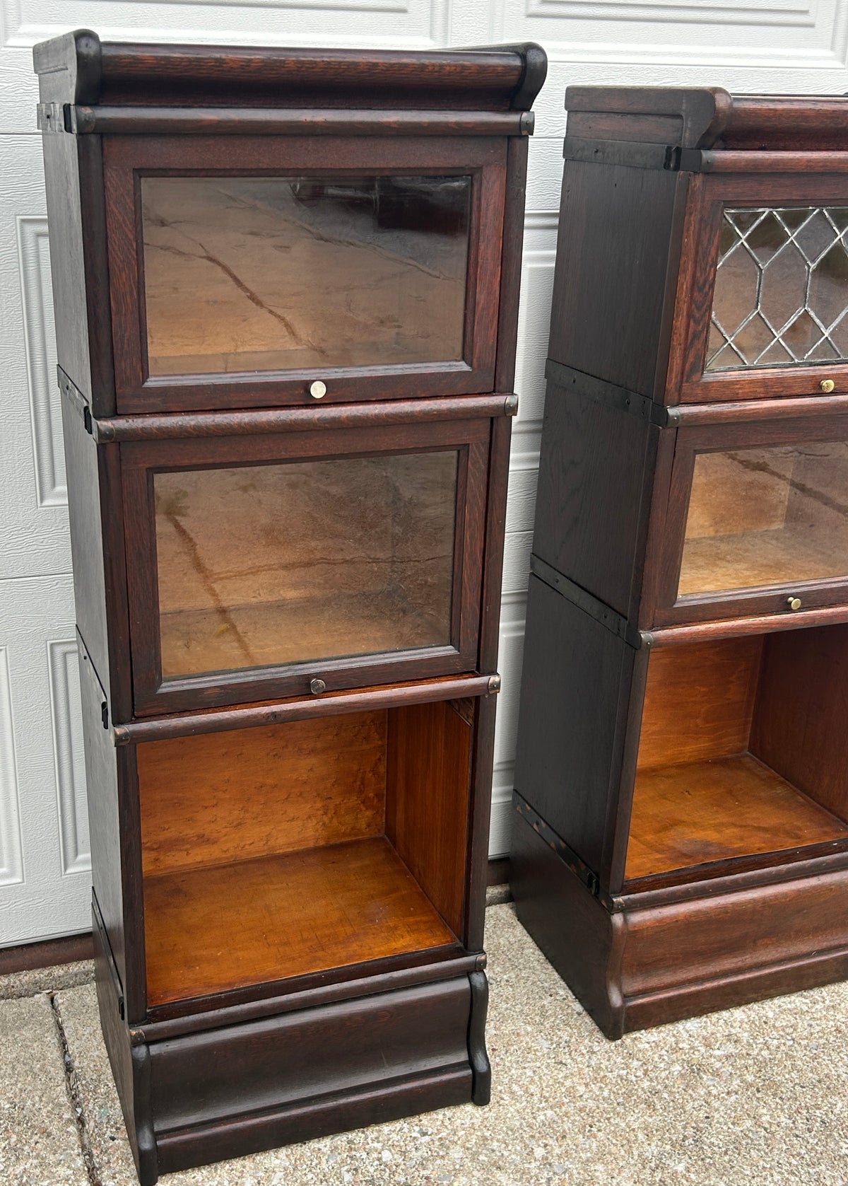ANTIQUE RARE I/2 SIZE BARRISTER MACEY OAK STACK BOOKCASE