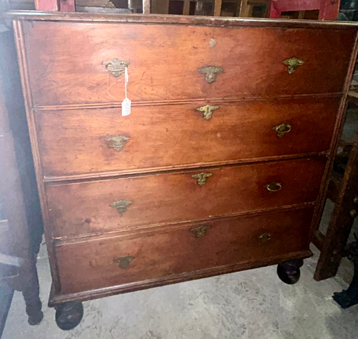 18TH CENTURY MULE CHEST WITH ORIGINAL HARDWARE