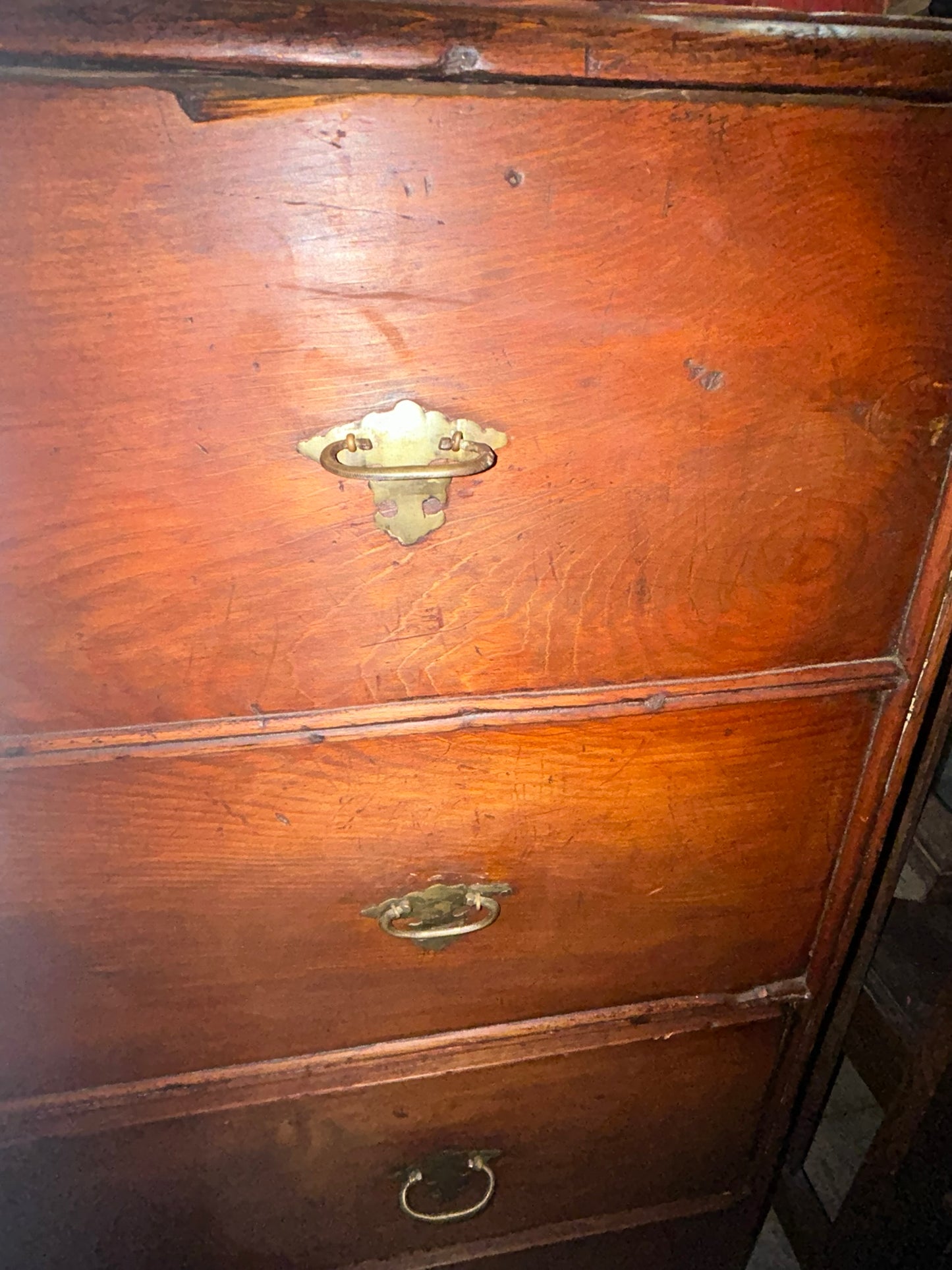 18TH CENTURY MULE CHEST WITH ORIGINAL HARDWARE