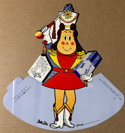 KLEENEX 1956 LITTLE LULU CARDBOAARD ADVERTISEMENT