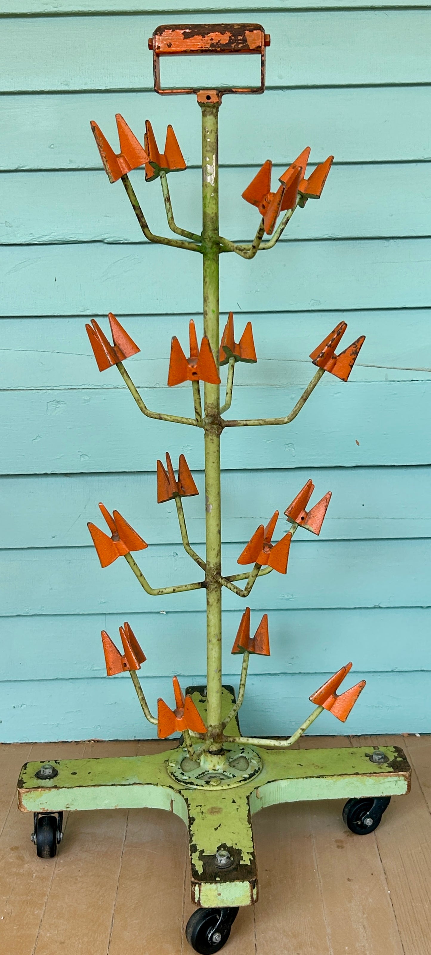 ANTIQUE IRON FACTORY MULTIPLE STRING CONES HOLDER TREE