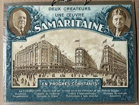 SAMARITAINE ANTIQUE HANGING ADVERTISING SIGN