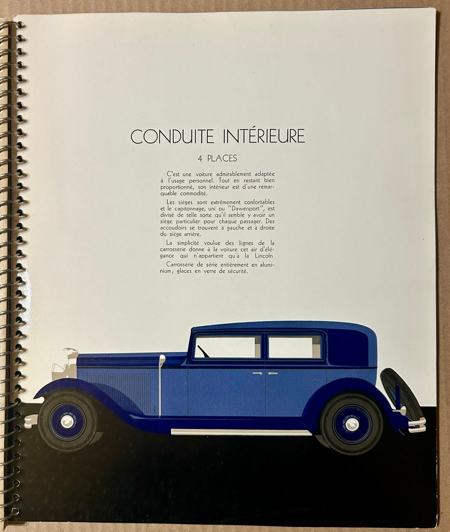 AUTOMOBILES LINCOLN PARIS FANCY CATALOG OF CARS CIRCA 1930