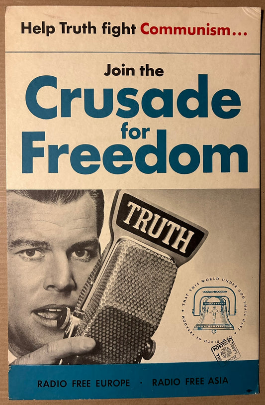 POSTER CRUSADE FOR FREEDOM 1940'S RADIO FREE EUROPE