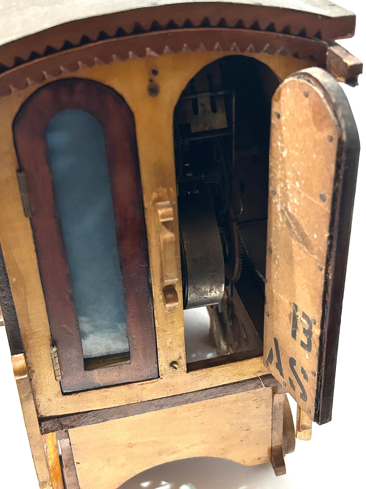 ANTIQUE FRETWORK LOCOMOTIVE CLOCK