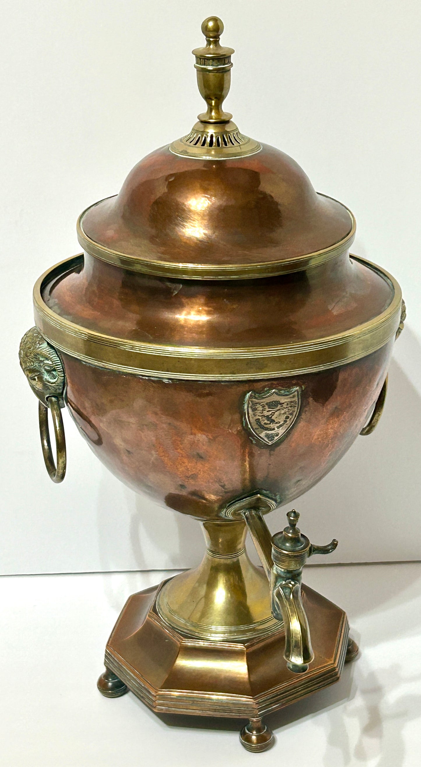 ANTIQUE COPPER EARLY BRITISH SAMOVAR HOT WATER SERVER
