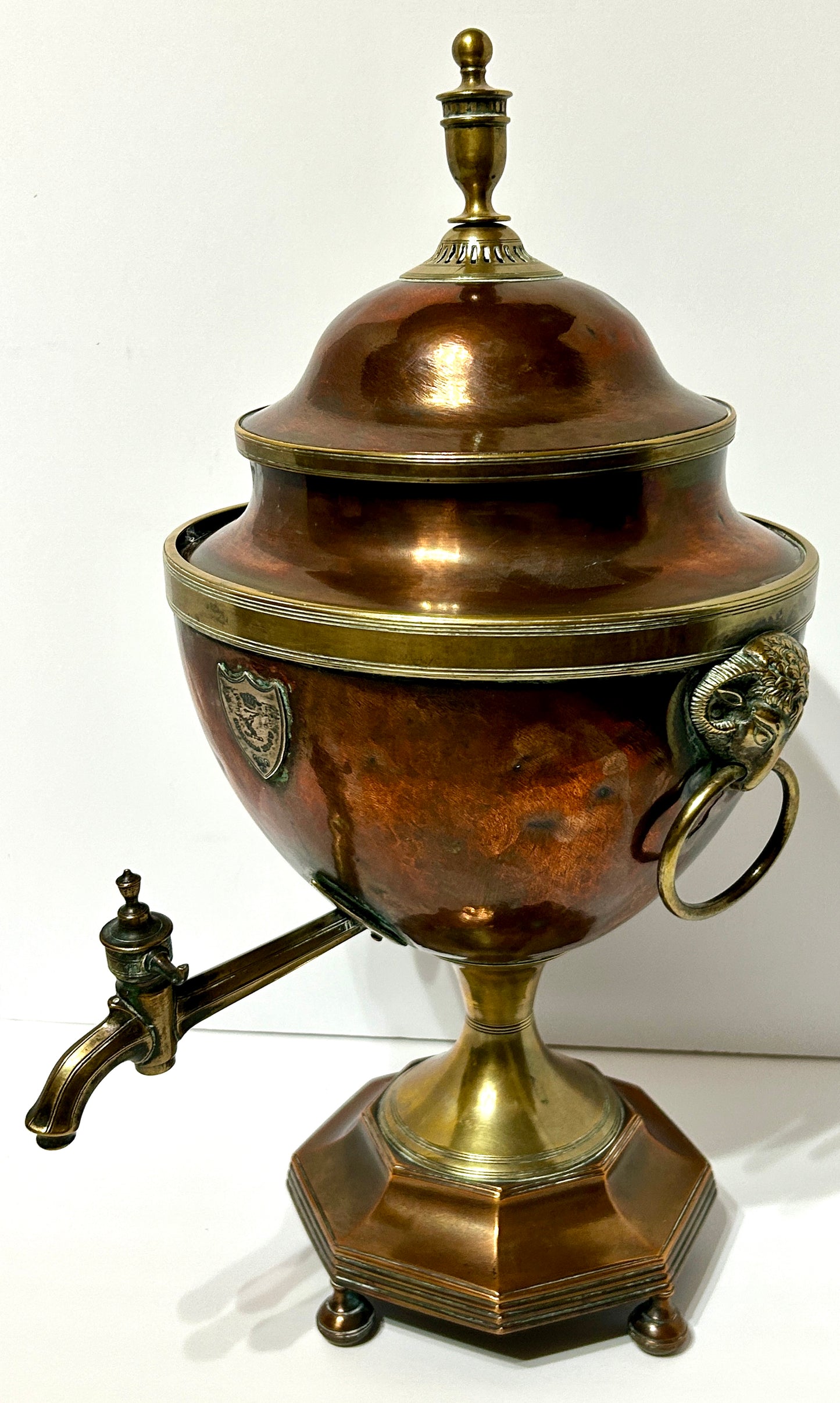 ANTIQUE COPPER EARLY BRITISH SAMOVAR HOT WATER SERVER