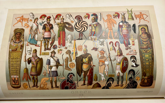 LE COSTUME HISTORIQUE RARE LARGE FOLIO SIX VOLUME 1888 SET OF CHROMOLITH0GRAPHS