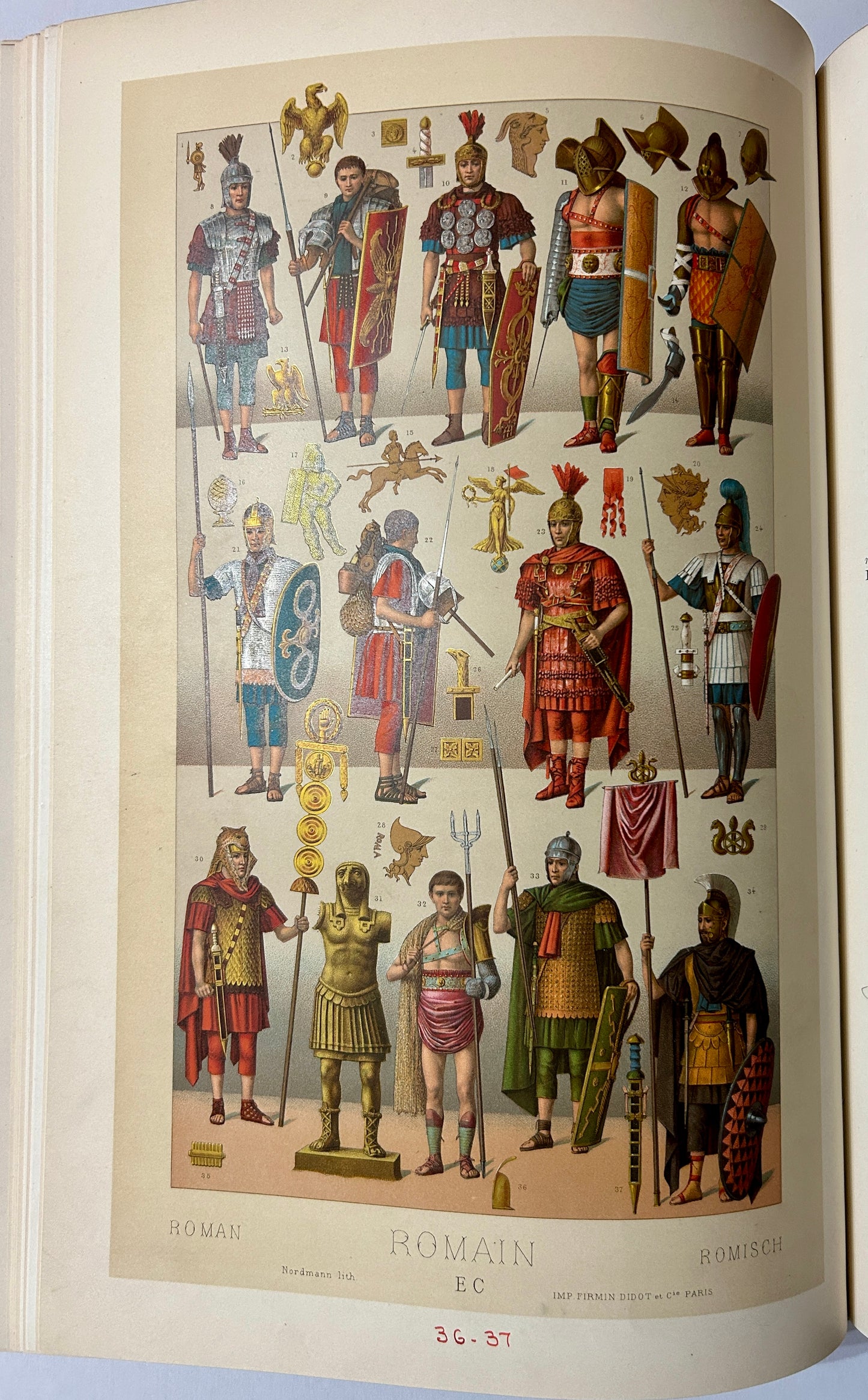 LE COSTUME HISTORIQUE RARE LARGE FOLIO SIX VOLUME 1888 SET OF CHROMOLITH0GRAPHS