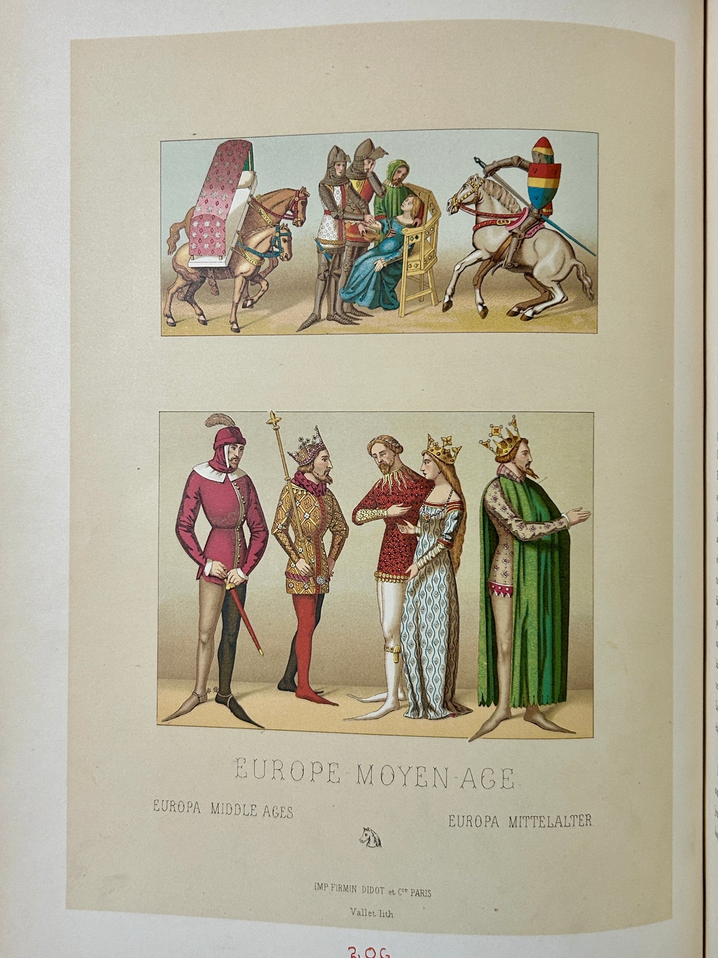 LE COSTUME HISTORIQUE RARE LARGE FOLIO SIX VOLUME 1888 SET OF CHROMOLITH0GRAPHS