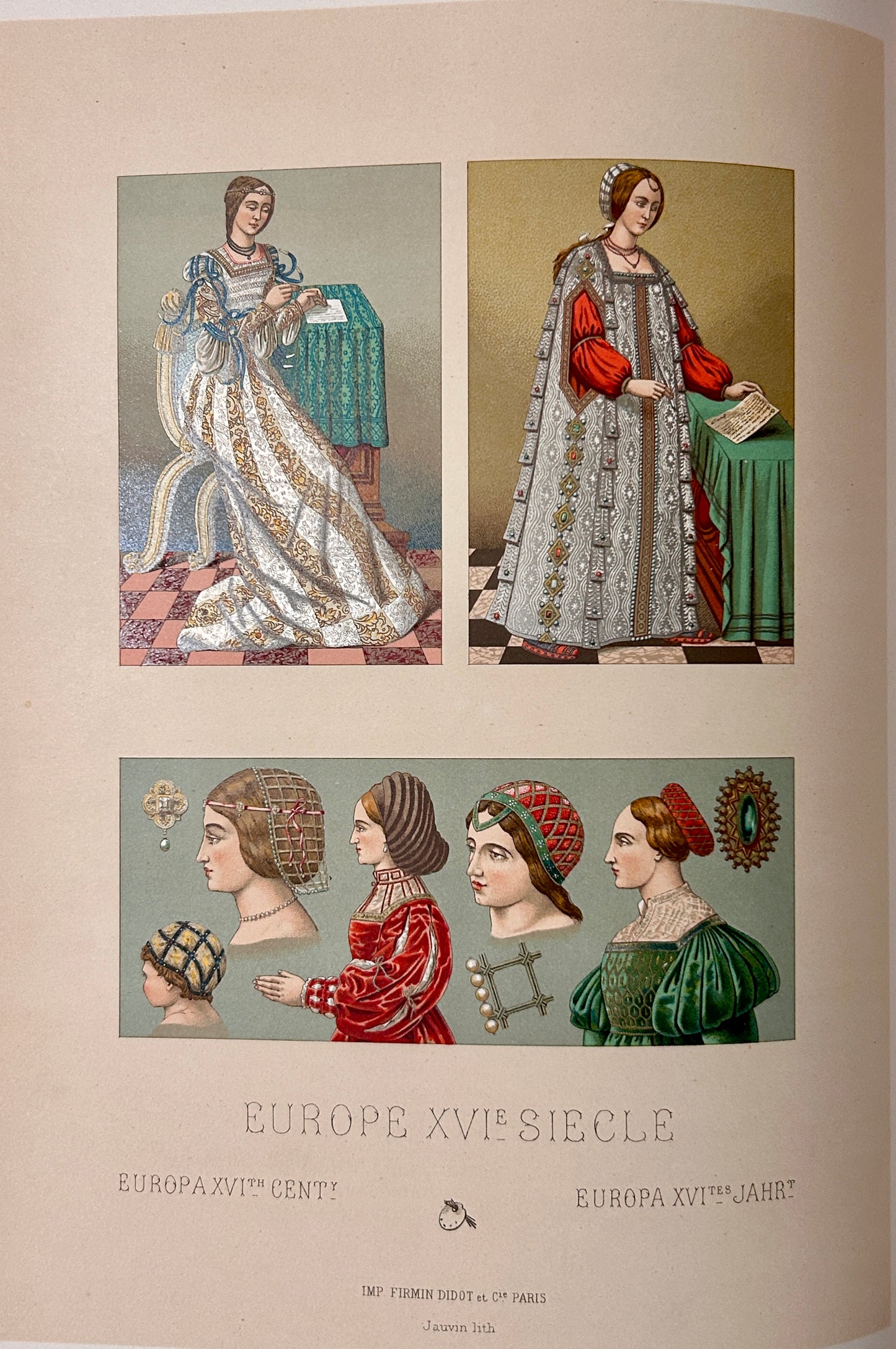 LE COSTUME HISTORIQUE RARE LARGE FOLIO SIX VOLUME 1888 SET OF CHROMOLITH0GRAPHS