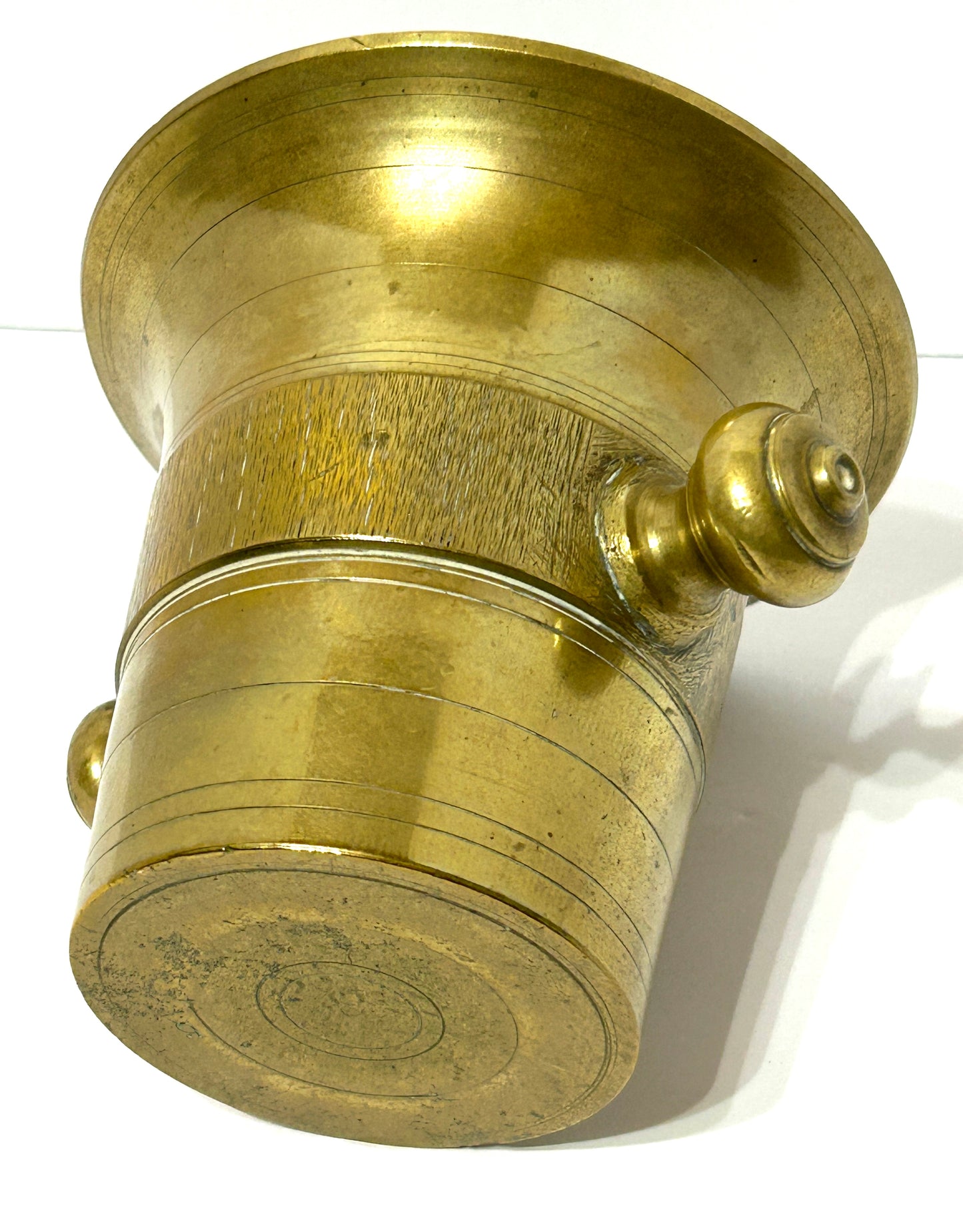 ANTIQUE BRASS EARLY 1800'S MORTAR AND PESTLE