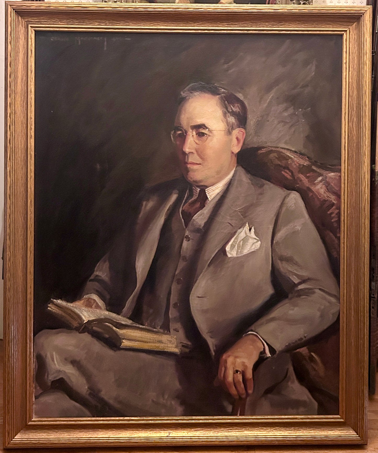 CLAUDE MONTGOMERY 1912-1990 PORTLAND MAINE ARTIST PORTRAIT OF ROBERT FERGUSON OF LINCOLN NEBRASKA