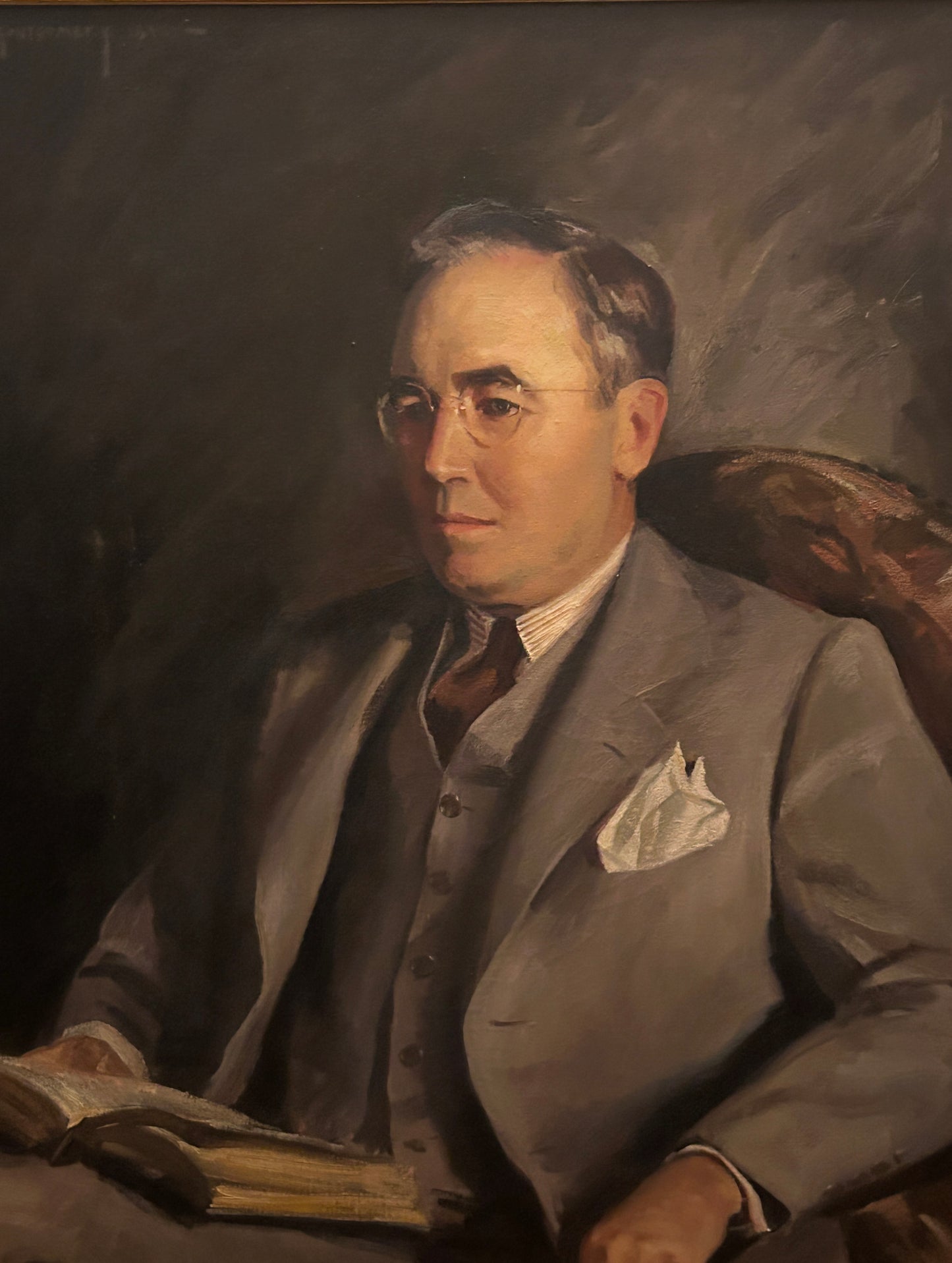CLAUDE MONTGOMERY 1912-1990 PORTLAND MAINE ARTIST PORTRAIT OF ROBERT FERGUSON OF LINCOLN NEBRASKA
