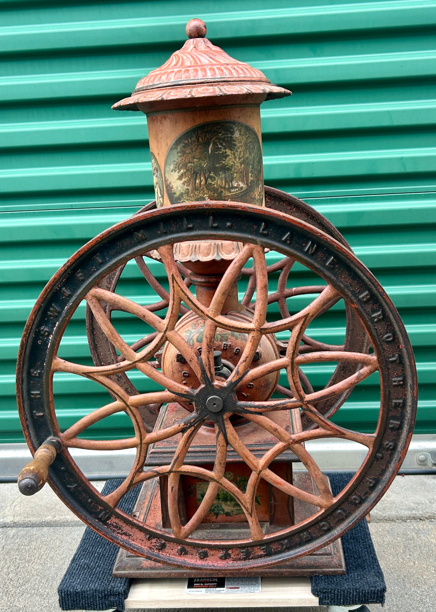 ANTIQUE LANE BROTHERS SWIFT MILLS "SMOKESTACK" COFFEE GRINDER