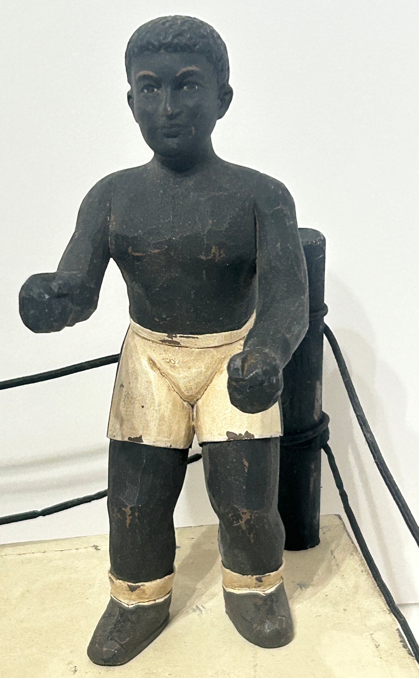 JOE LEWIS "THE BROWN BOMBER" FOLK ART CARVED BOXERS