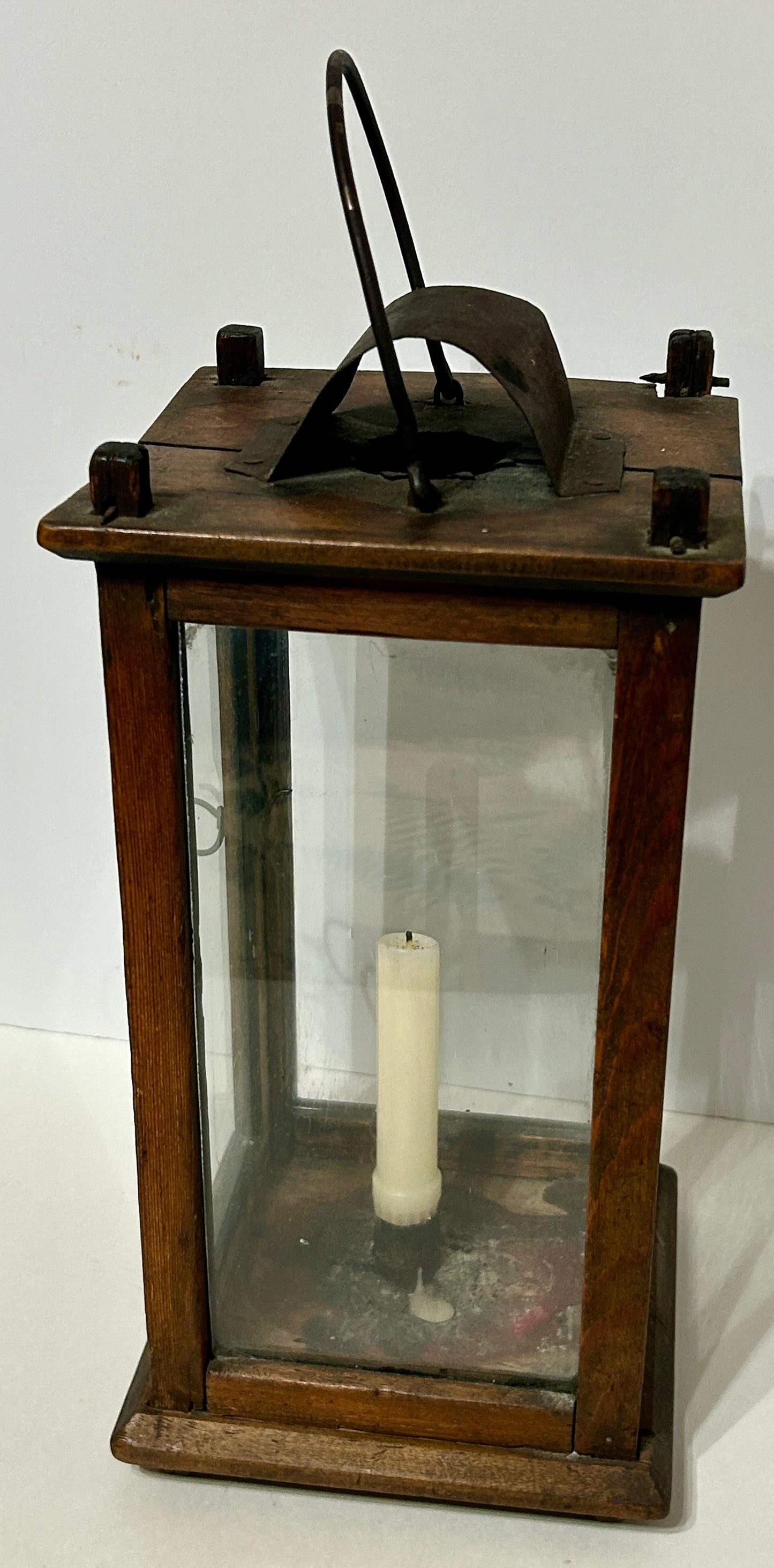 ANTIQUE 1700'S WOODEN CANDLE LANTERN