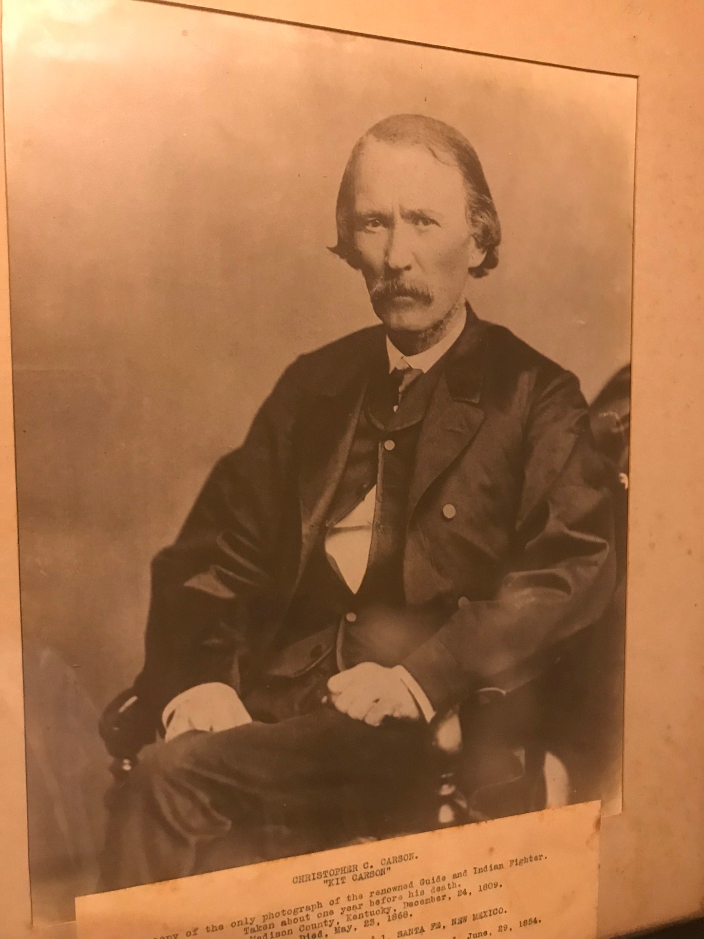 KIT CARSON LATE 1800's PHOTOGRAPH