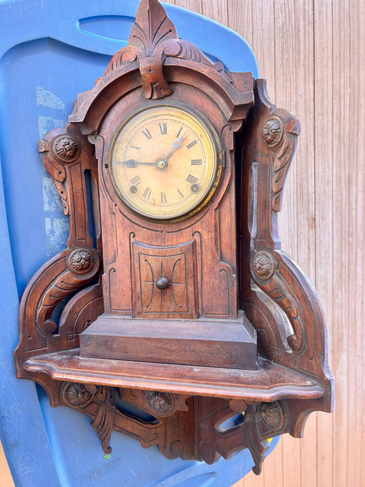 ANTIQUE FANCY HANGING CORNER CLOCK