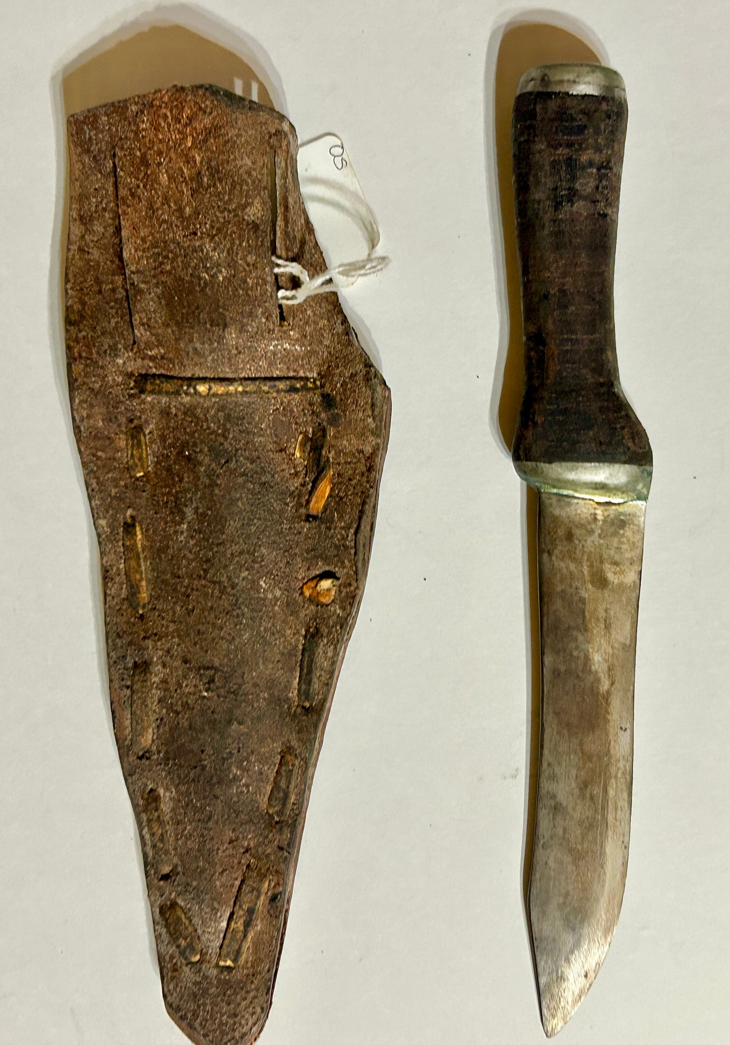 EARLY HANDMADE KNIFE AND SCABBARD