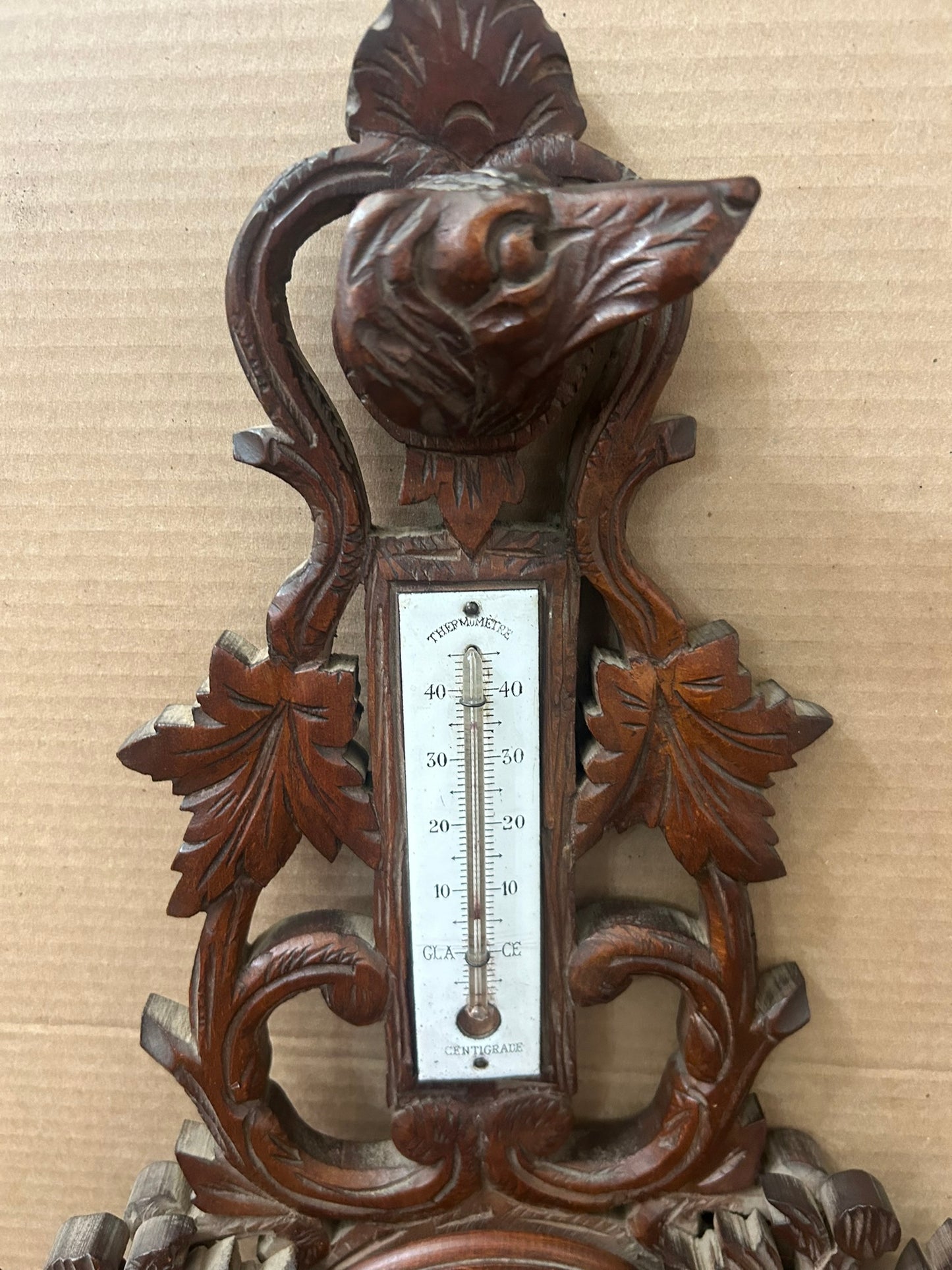 BLACK FOREST CARVED BAROMETER