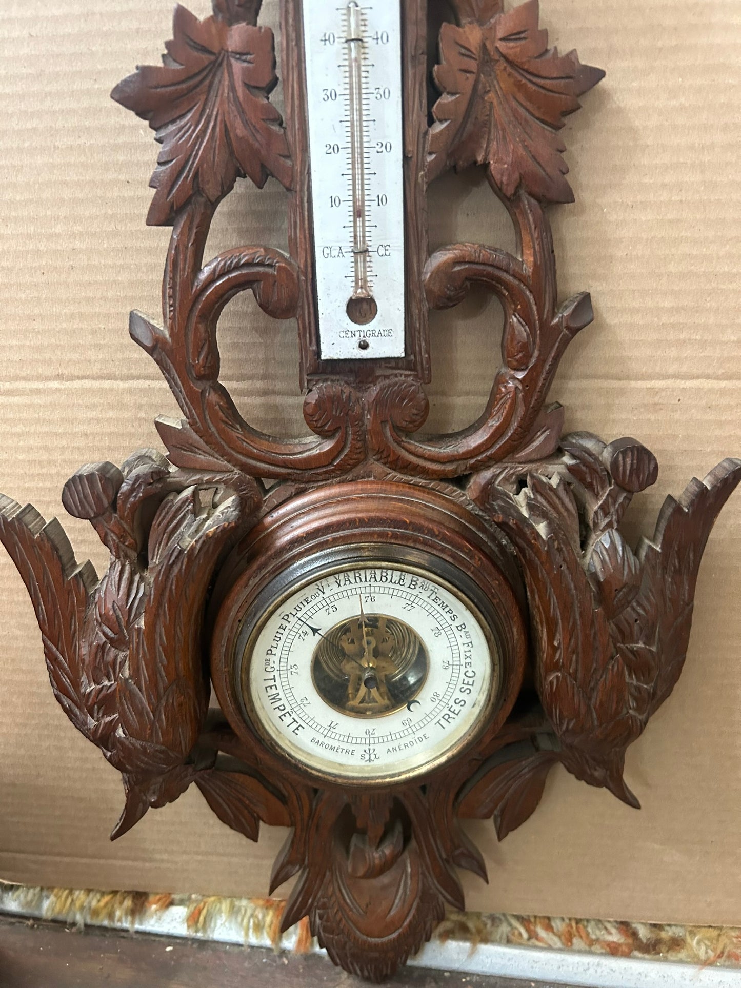 BLACK FOREST CARVED BAROMETER