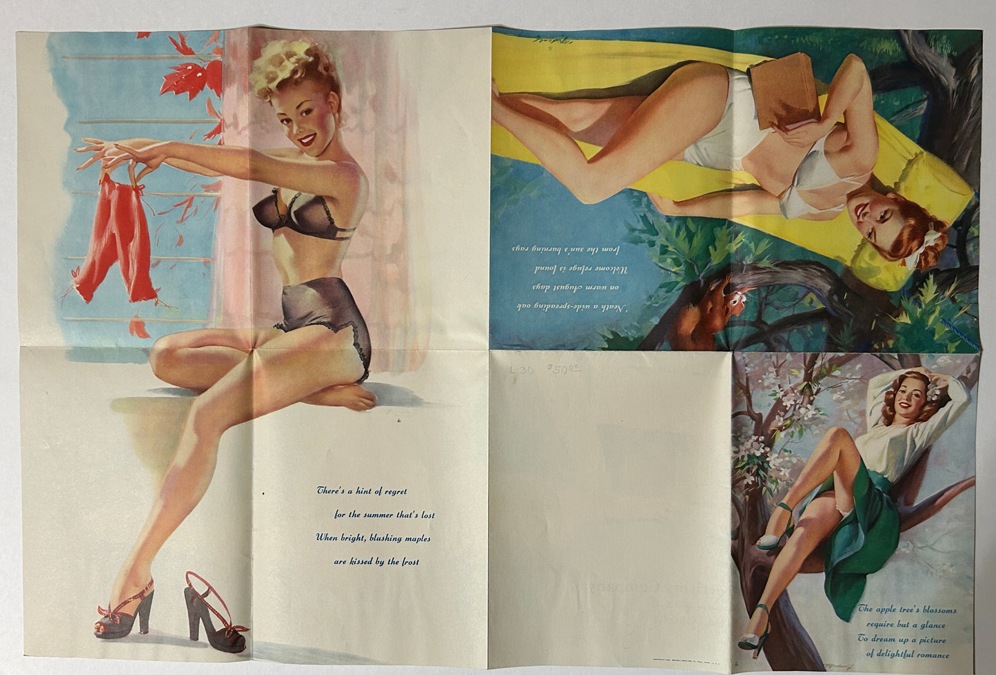 LINCOLN NEBRASKA AUSTIN ADVERTISING COMPANY FOLD OUT PIN UP LARGE AD