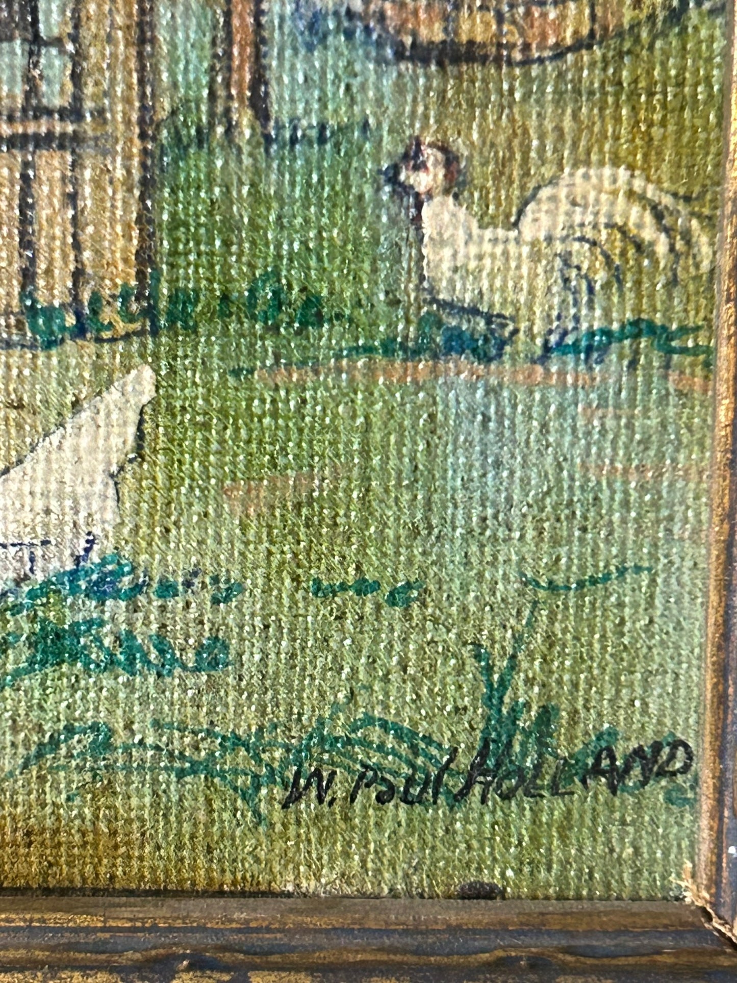 W. PAUL HOLLAND 1895-1982 MISSOURI ARTIST PAINTING OF HOMESTEAD
