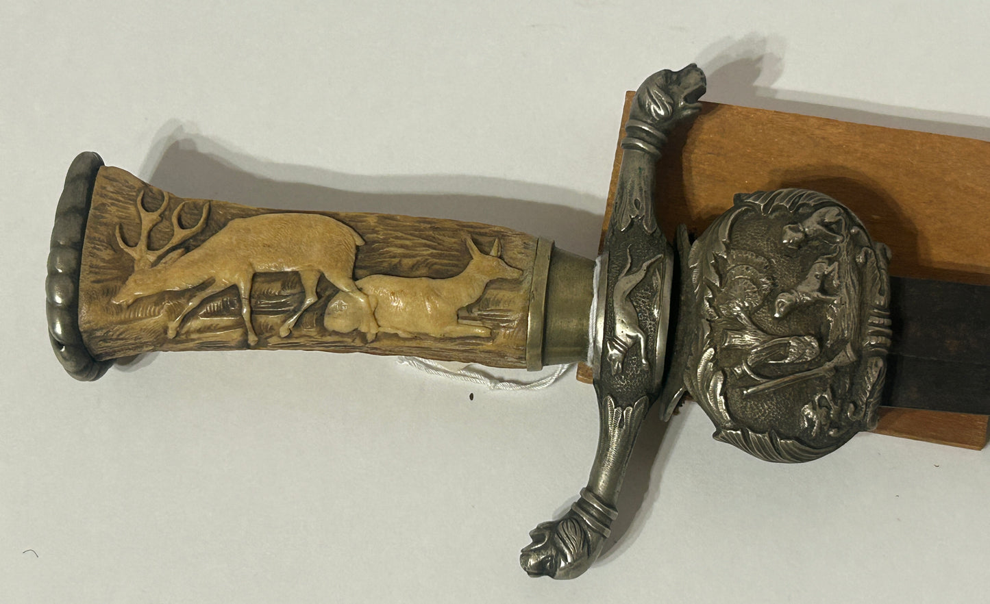 HUNTING DAGGER GERMAN WITH FANCY CARVED ANTELOPE HANDLE