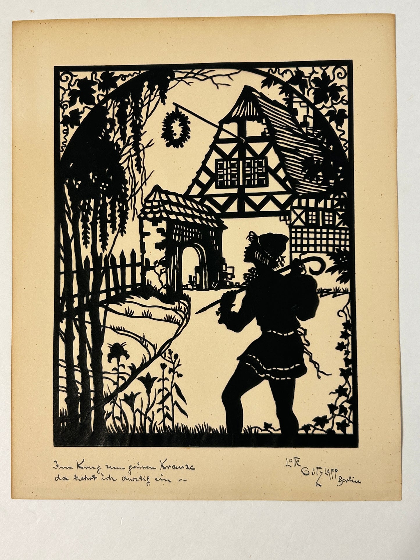 LOTTE GUTZLAFF GERMANY CUT SILHOUETTE FROM 1920'S TO 1930'S