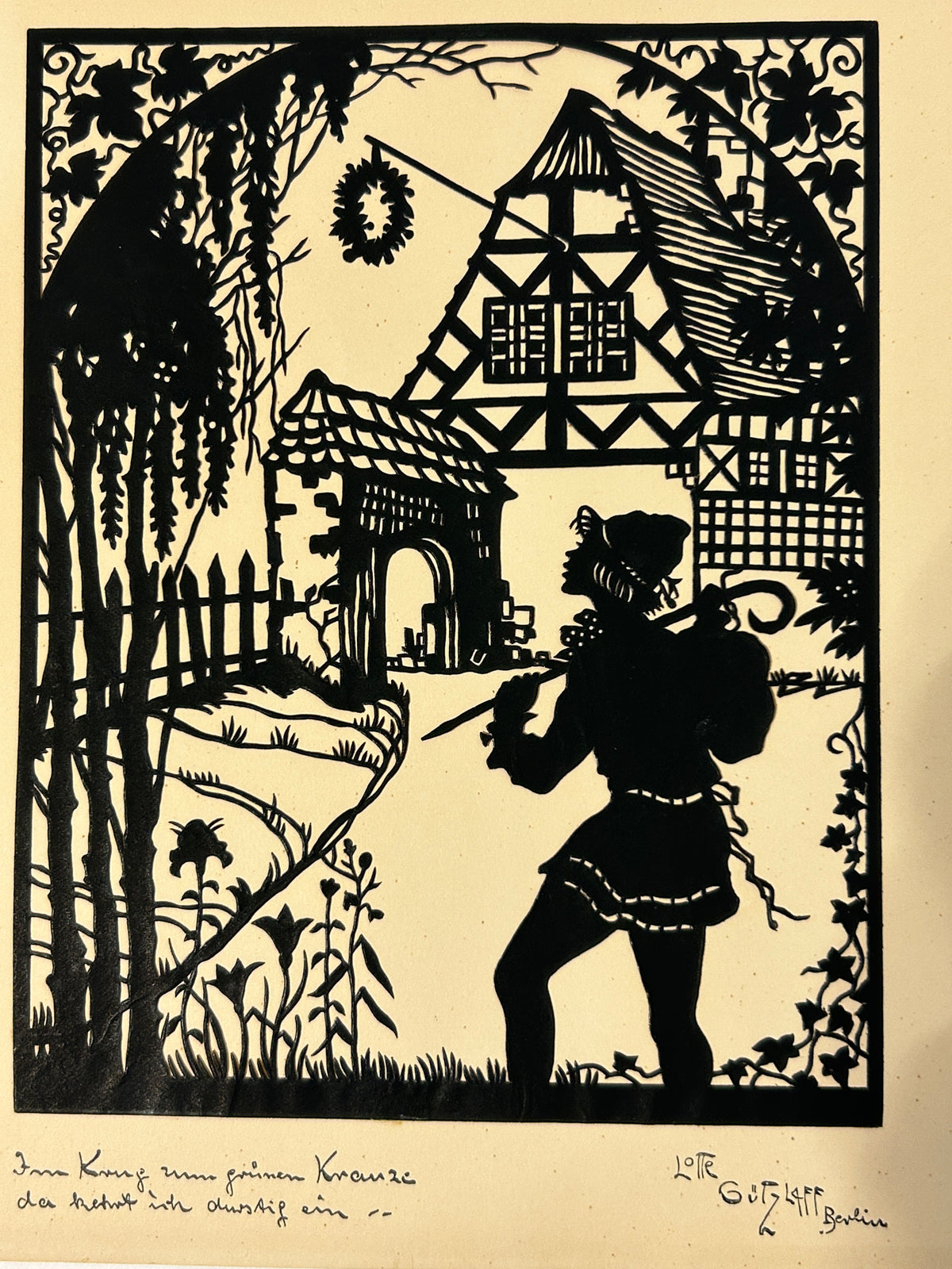 LOTTE GUTZLAFF GERMANY CUT SILHOUETTE FROM 1920'S TO 1930'S