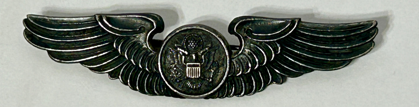 WORLD WAR II UNITED STATES AIR CREW WINGS MARKED LGB STERLING
