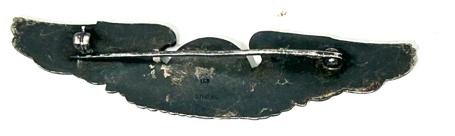WORLD WAR II UNITED STATES AIR CREW WINGS MARKED LGB STERLING