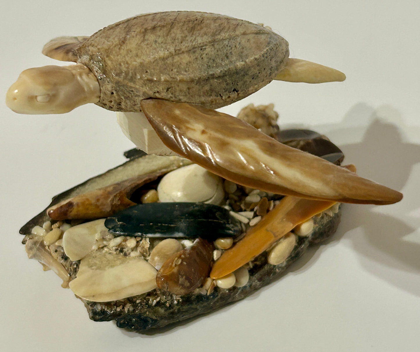 WALRUS IVORY CARVING OF SEA TURTLE