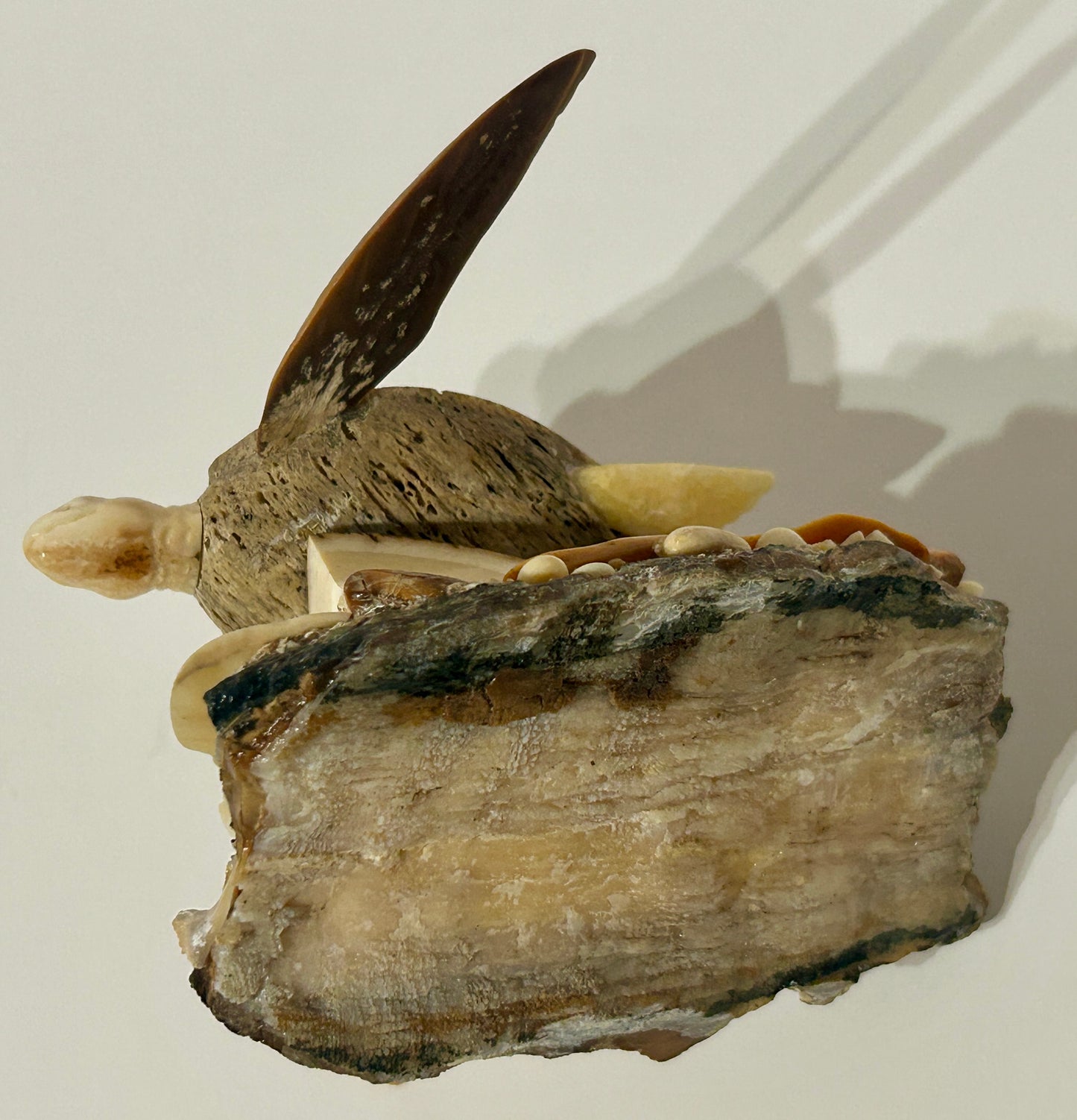 WALRUS IVORY CARVING OF SEA TURTLE